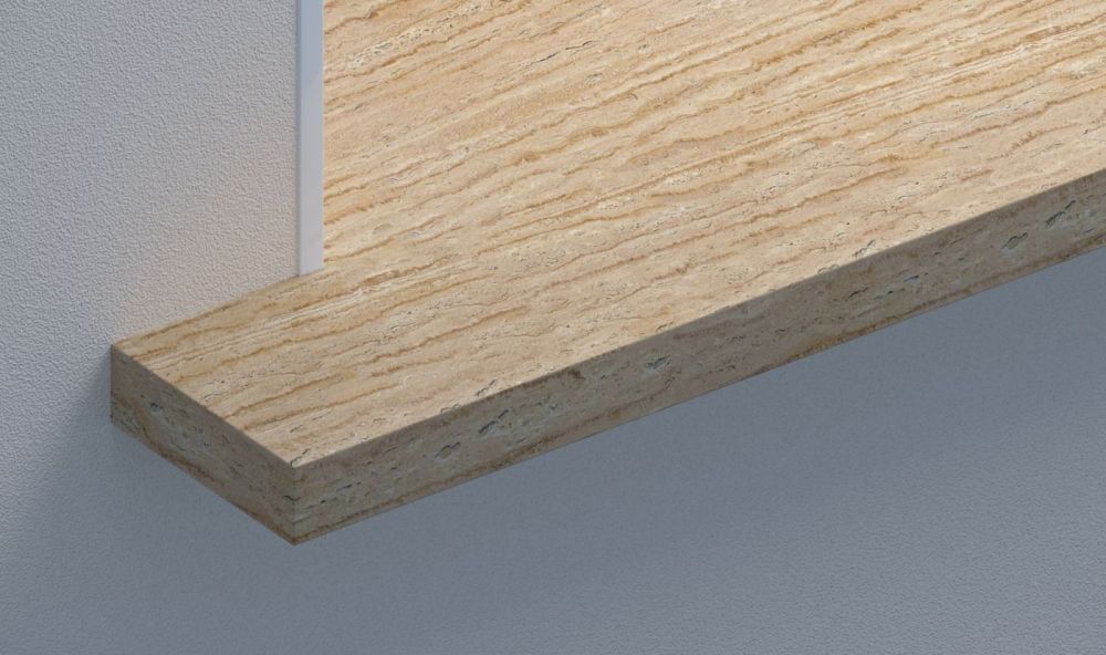 Light honed travertine windowsill, classic finish
